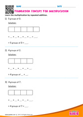 Multiplication by repeated addition